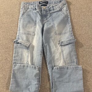 5/$15- Blue Spice Denim Cargo Pants
